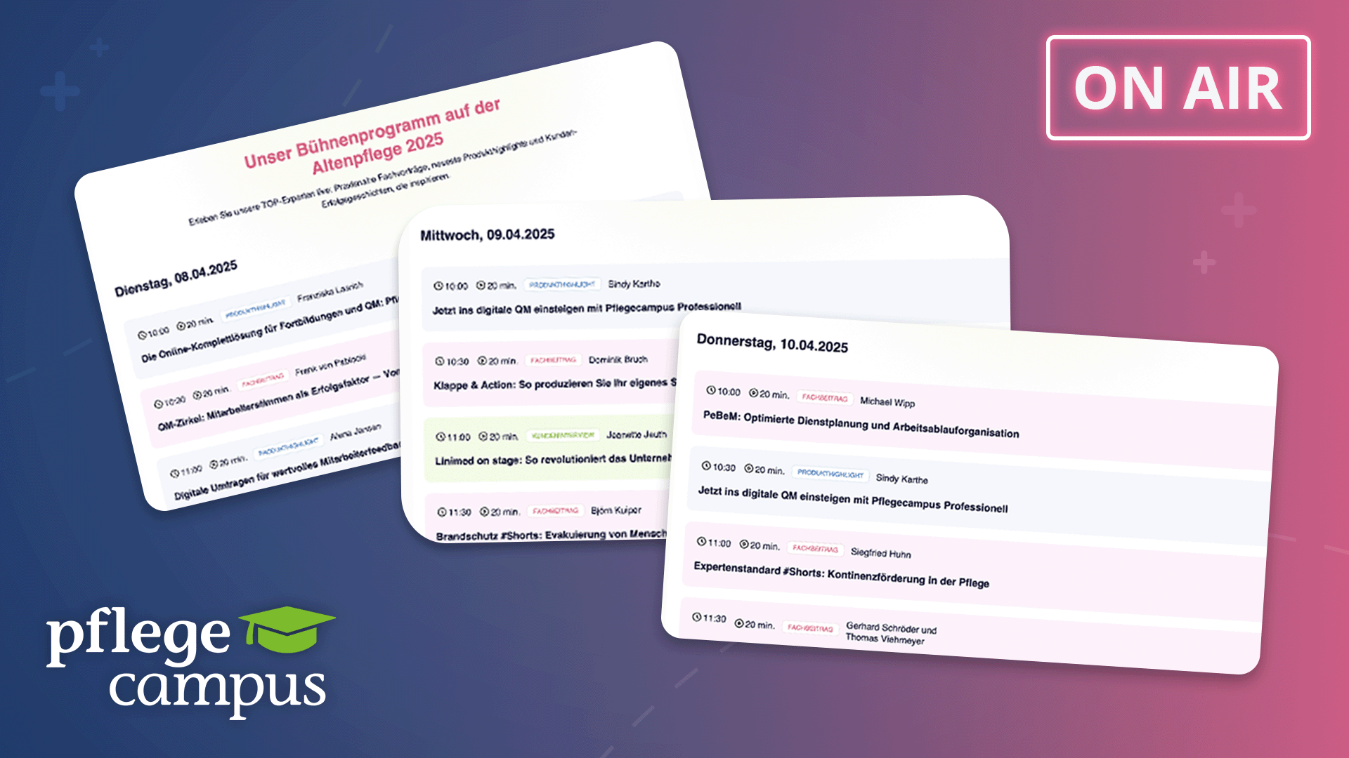 Pflegecampus live on stage auf der Altenpflegemesse 2025